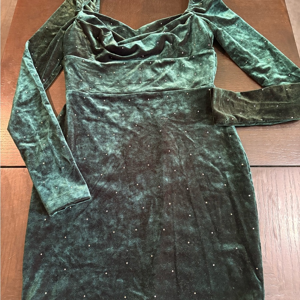 Windsor Green Long Sleeve Cowl Neck Bodycon Dress